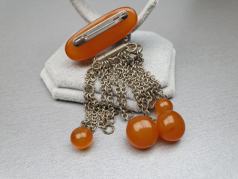 Butterscotch Egg Yolk Baltic Amber Brooch Vintage Pressed 25.28 gr
