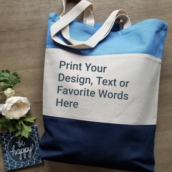 Custom Tote bags, Print your Design, Four Words Tote, Personalized Tote Bags, Things tote, Personalized Business bag, Print Logo Tote Bag