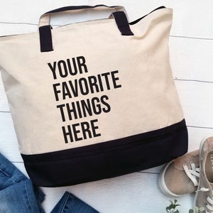 Custom Tote bags, Personalized Tote Bags, Favorite things tote, Print your Logo, Things Totes, Personalized Business bag, Branded Tote Bag image 1