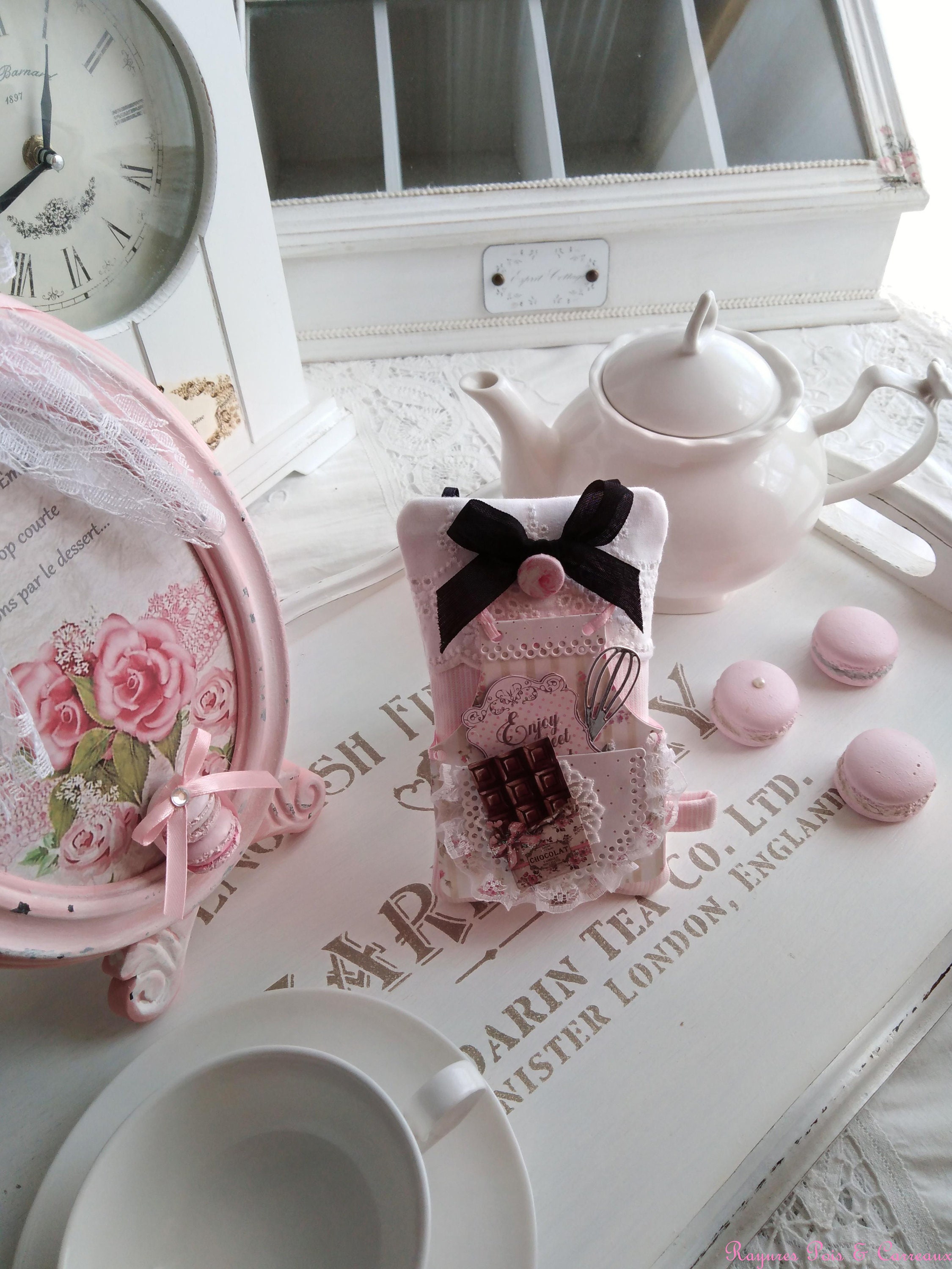 Coussin Déco Lavande Shabby /Suspension Printemps/Pâques Enjoy The Moment With Chocolate 