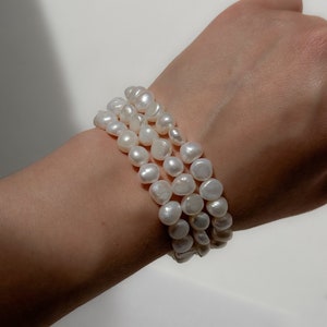 Freshwater Pearl Bracelet: Sterling Silver, 3-Strand Bridal Jewelry
