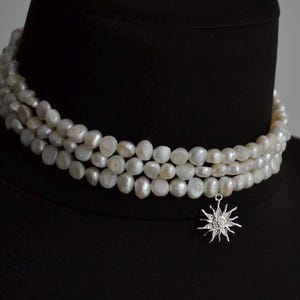Bruidssieraden parelchoker, gelaagde bruidschoker, 3-laags parelchokerketting, parelchokerketting meerdere strengen