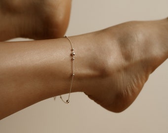 Custom plus size sterling silver anklet, ankle bracelet with sterling silver 925, dainty bracelet