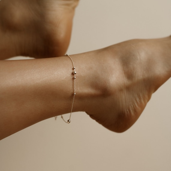 Custom Plus Size Sterling Silver Anklet Ankle Bracelet With