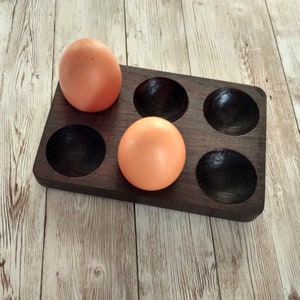 Egg Holder, Wooden Egg Holder, Ash Wood Egg Holder, Easter Egg Storage, Easter Egg Holder, Easter gift, Easter Present, Wood Egg Tray Dark brown