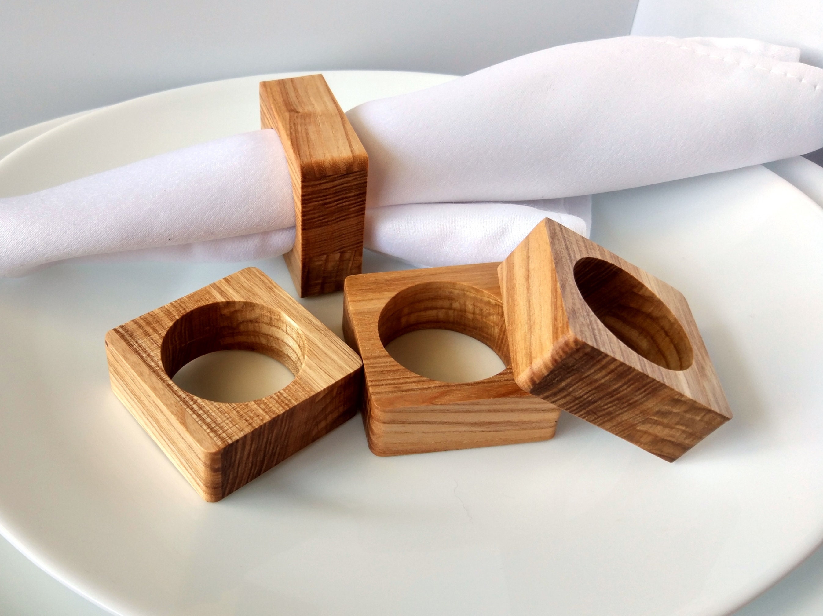 Ash Wood Napkin Rings. Napkin Rings. Set of Wooden Napkin Rings