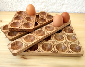 Egg Holder, Engraved Egg Holder, Wooden Egg Holder, Easter Egg Storage, Easter Egg Holder, Rustic style, Rustic egg tray, Easter Present
