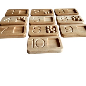 Spielendes Lernen, Montessori Spiele, Zahlenverfolgungskarten, Montessori Zahlenbrett, Sensorische Montessori Zahlen, Holzzahlen