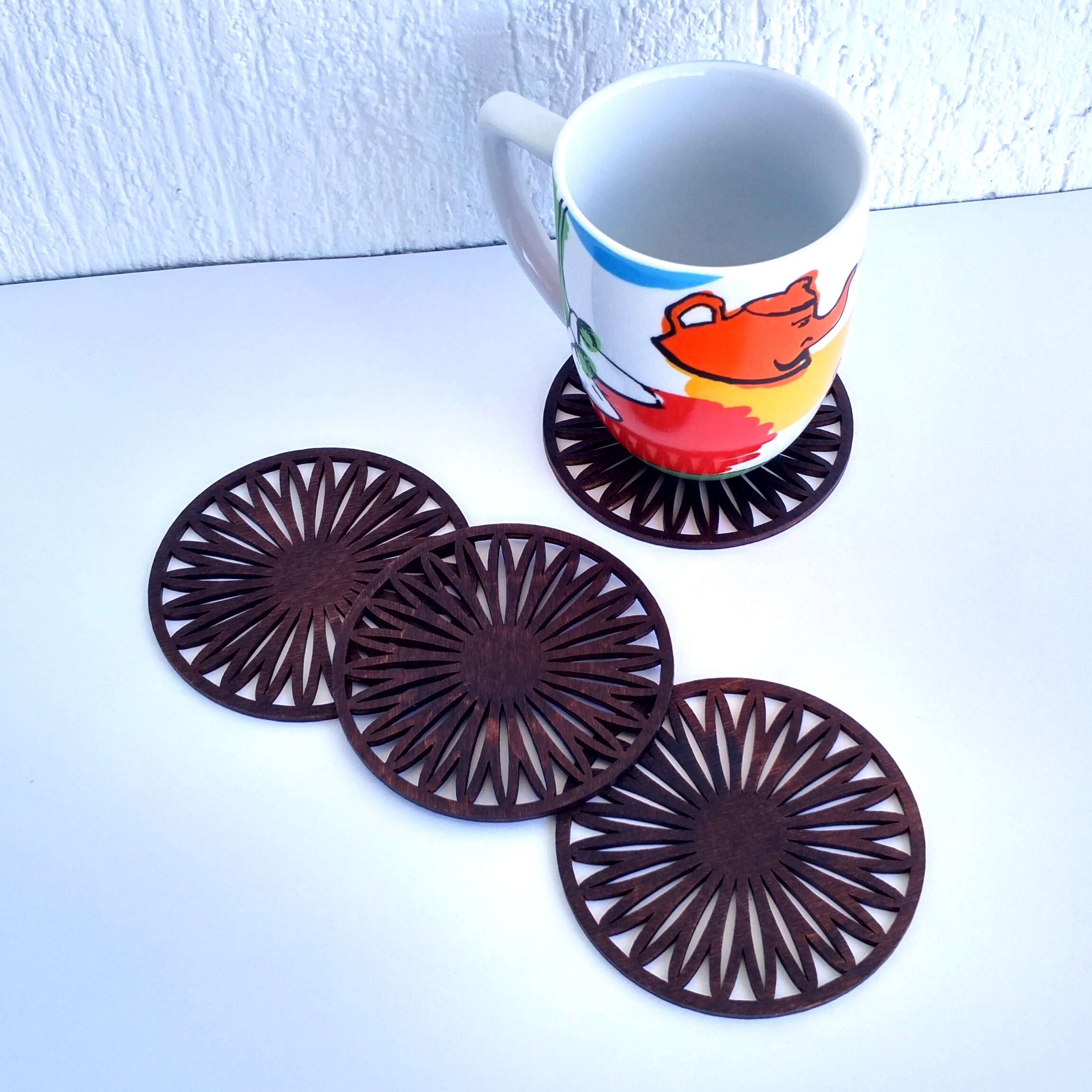 Wooden Coaster Wooden table decor Tea coasters Cup tray Etsy