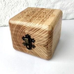 Jewelry box, Wood box, Ash box, Small gift box, Engraving box, Retro style wooden box, Wooden box with clasps, Trinkets box, Earring box
