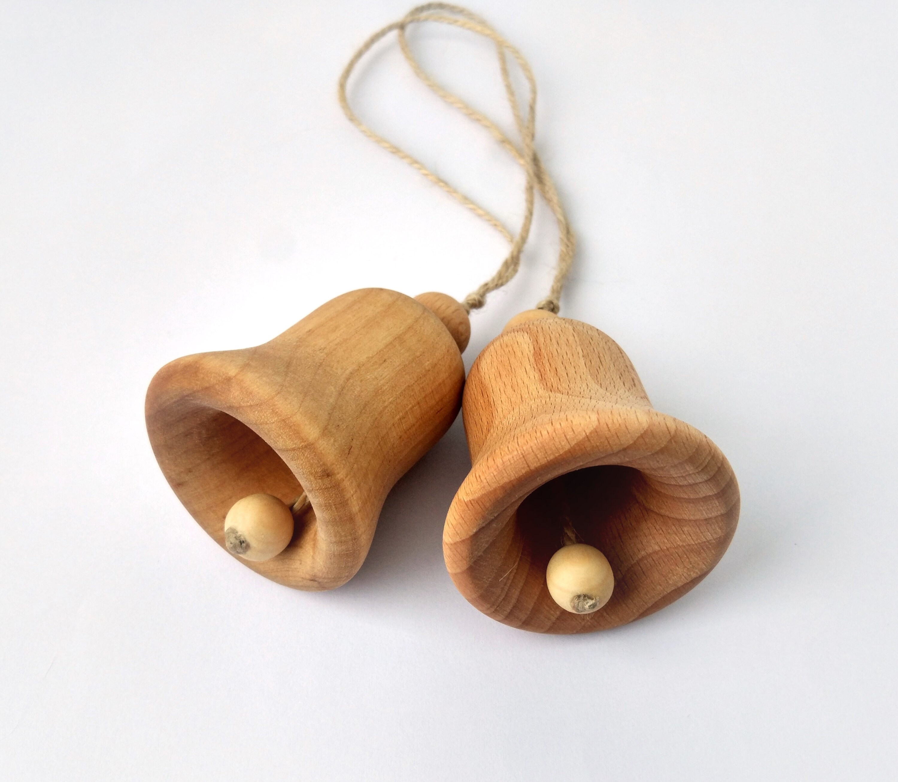 Hanging Christmas Bells Wood Jingle Bell Wooden Bells Rustic