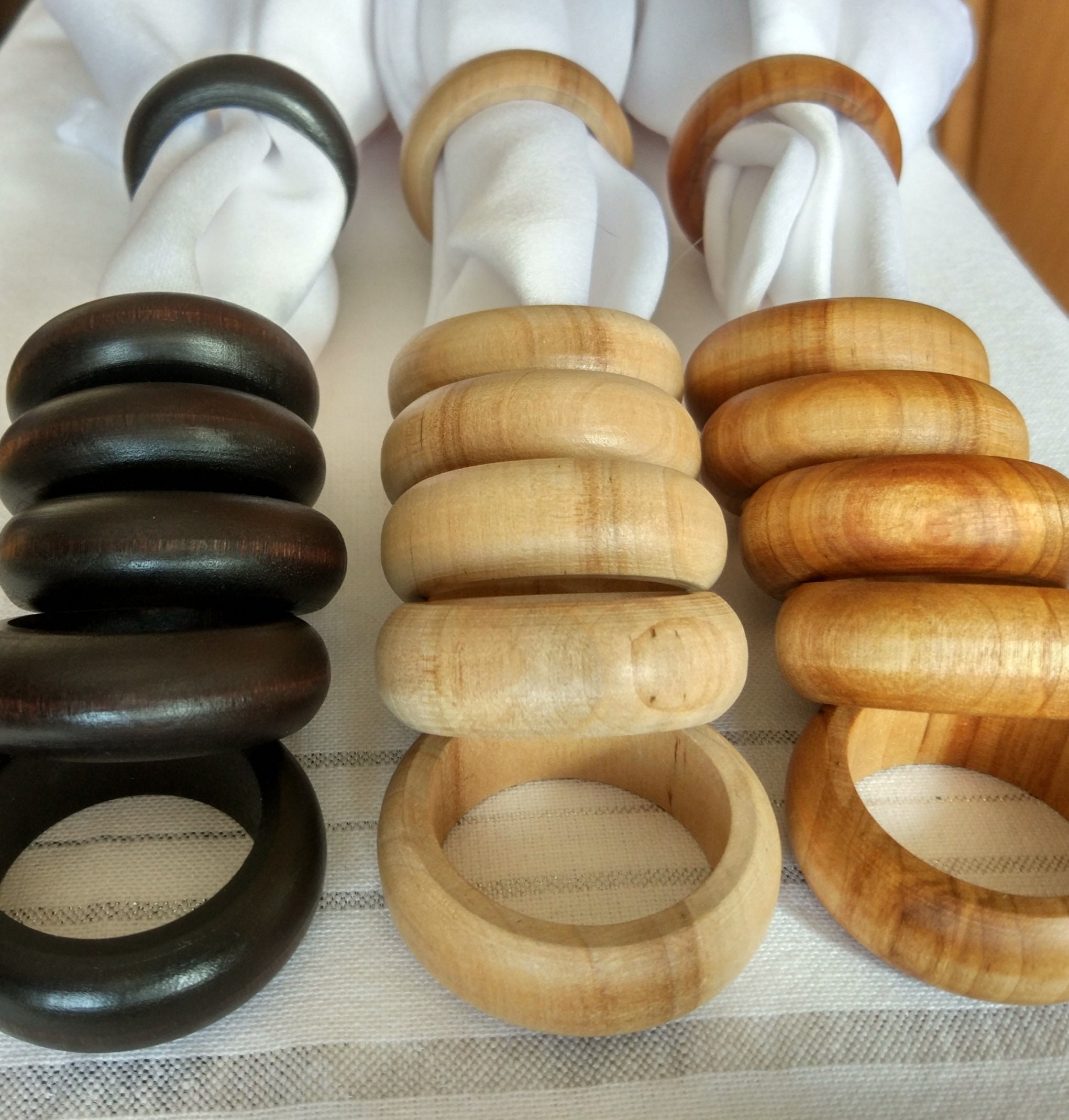 Wooden Napkin Rings. Set of Wooden Napkin Rings. Six Napkin Etsy