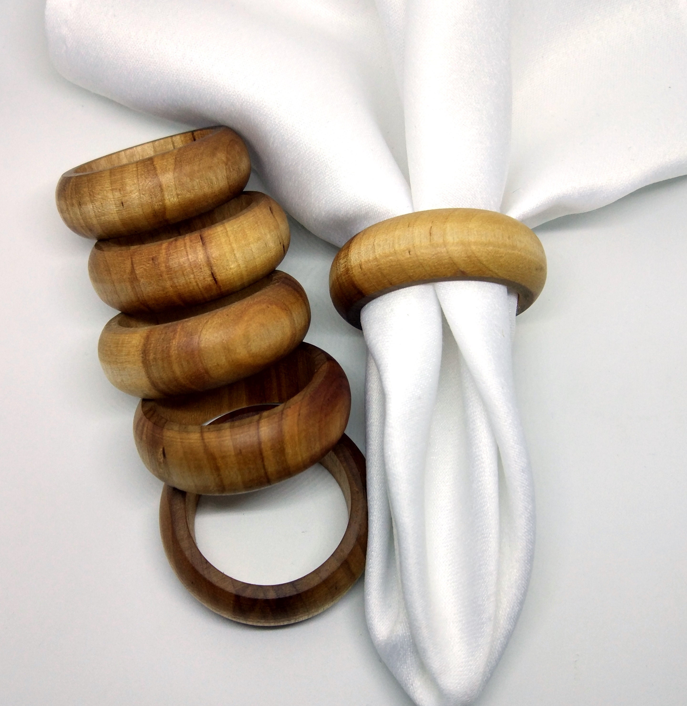 Wooden Napkin Rings. Set of Wooden Napkin Rings. Six Napkin Etsy