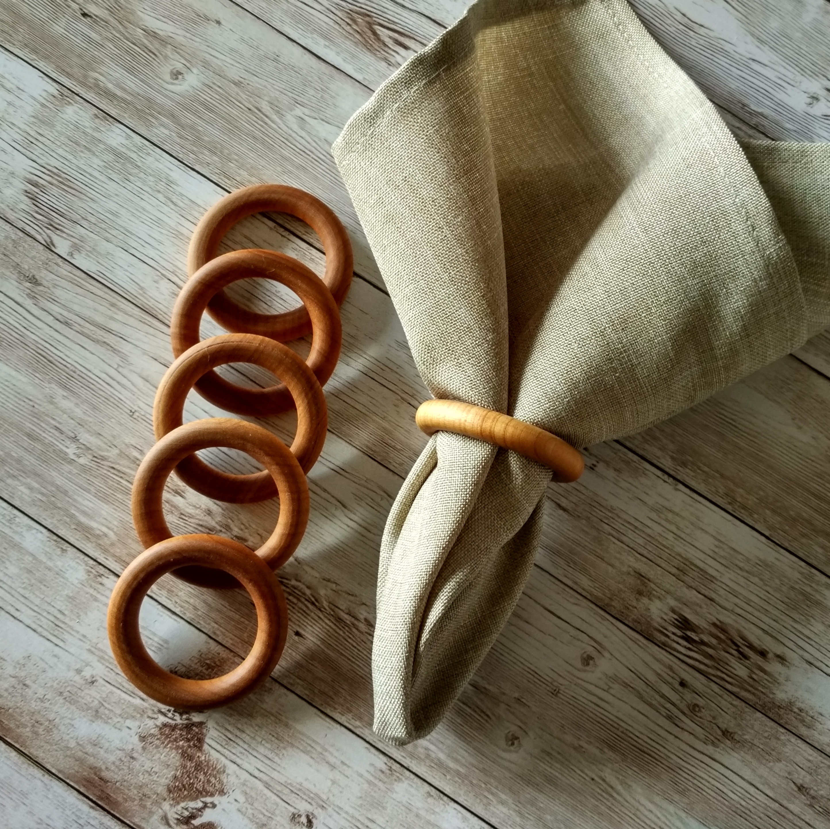 Handcrafted Wooden Rustic Style Napkin Rings: A Cozy Touch for - Etsy