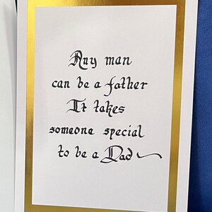 Tarjeta de felicitación del padre, Caligrafía Poema de papá, Poema especial del padre, Tarjeta de felicitación enmarcable, Tarjeta especial de padre y papá, Familia