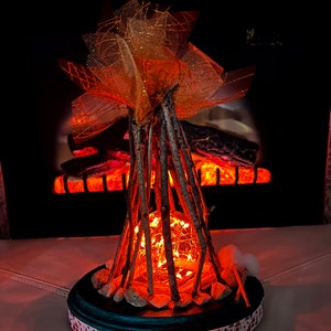 Campfire Mood Lamp Nightlight, Campfire Light, Campfire Lamp, Decorative Tabletop Campfire Light, LED Battery Operated Campfire Fairy Light