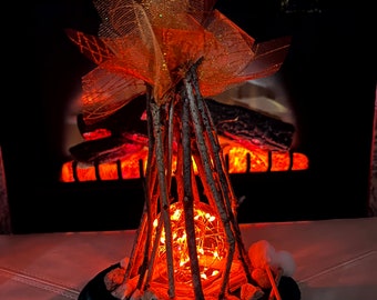 Nachtlampje kampvuurstemmingslamp, kampvuurlicht, kampvuurlamp, decoratief kampvuurlicht op tafel, led-batterijgevoed kampvuurlicht