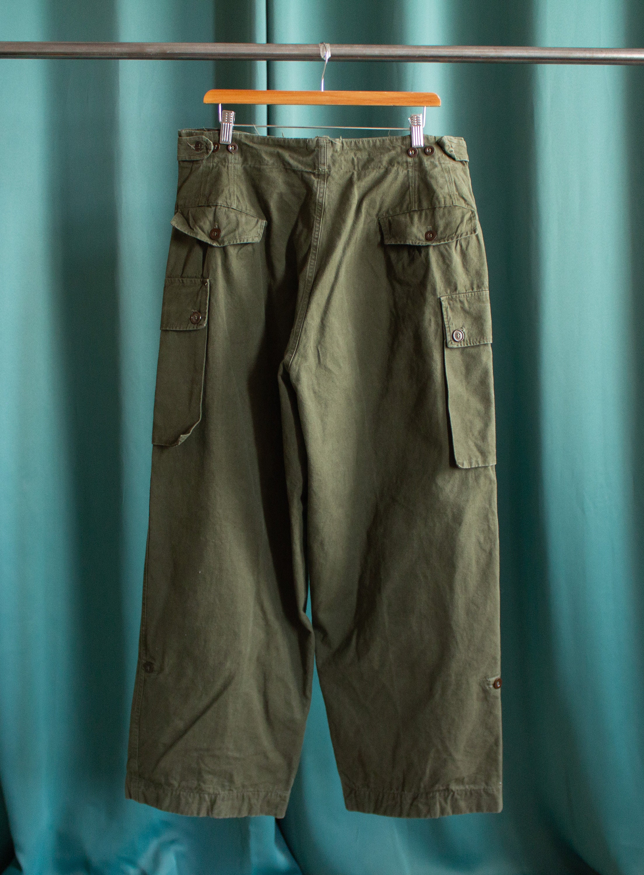 Vintage Military Cargo Pants in Olive Green Cotton Canvas - Etsy