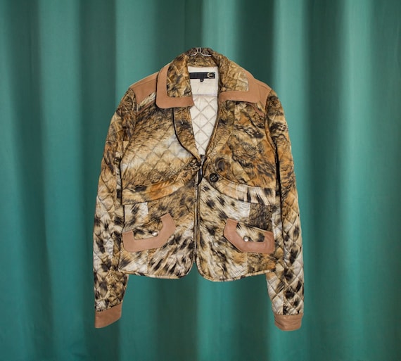 leopard print quilted jacket