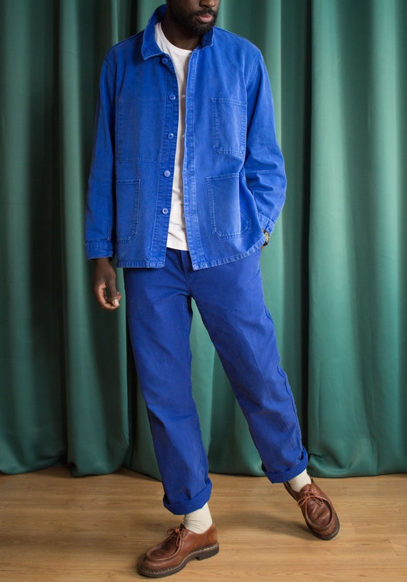 Vintage indigo work pants / French workwear / Stra