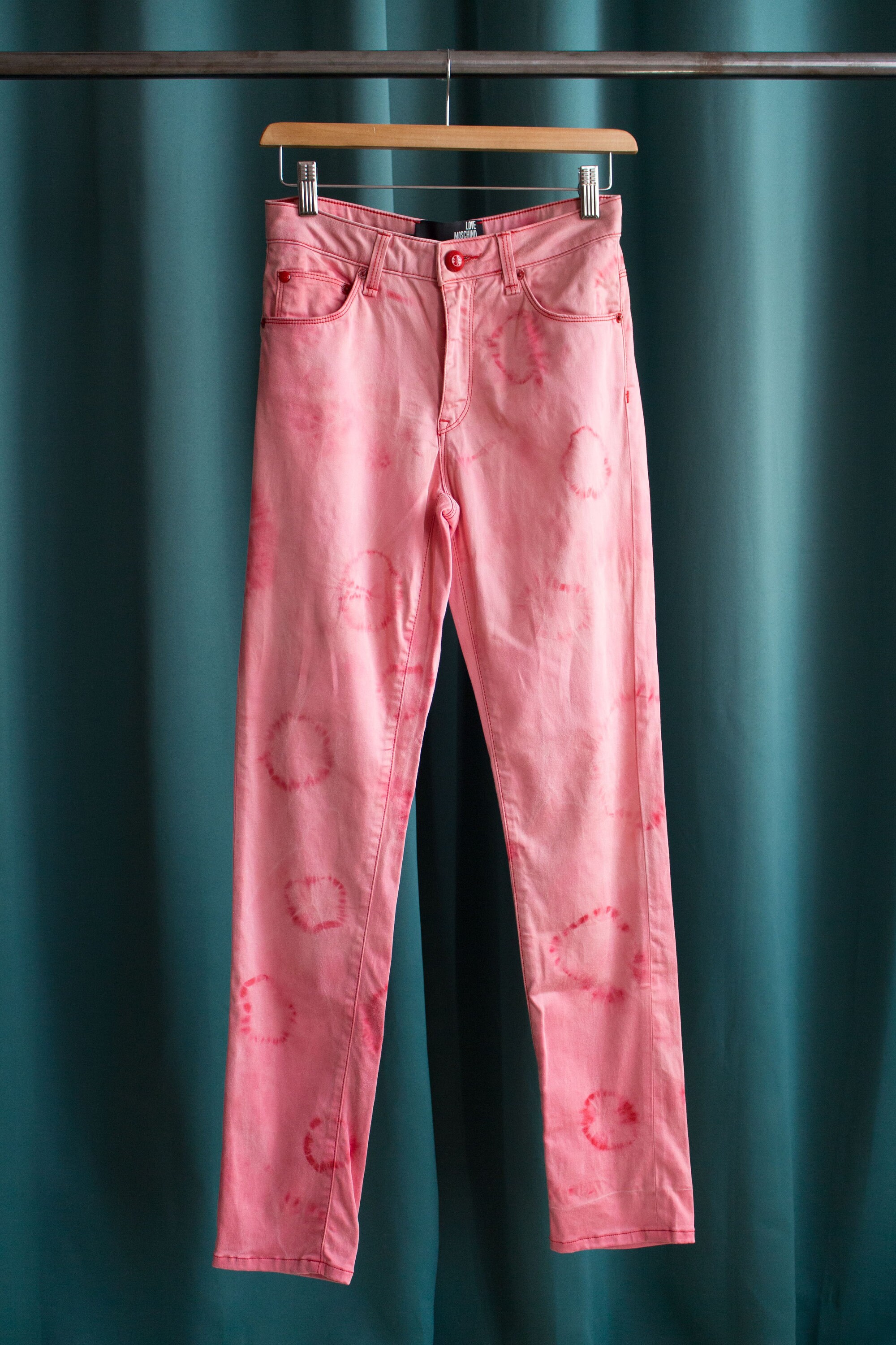 Pink Moschino Tie dye pants / Slim jeans Moschino faded pink Etsy