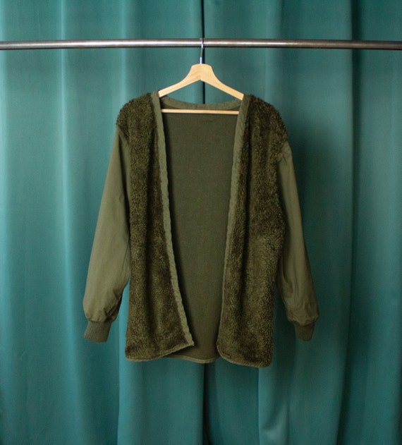 Vintage military green reversible fleece liner jac