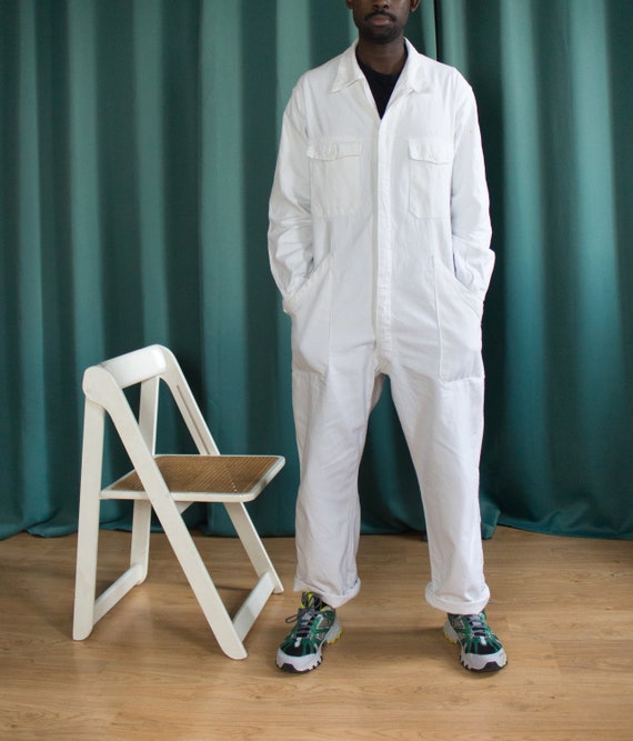 White vintage coveralls / French vintage workwear