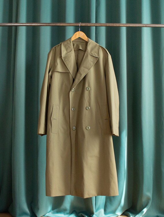 Vintage French military trench coat / Olive green