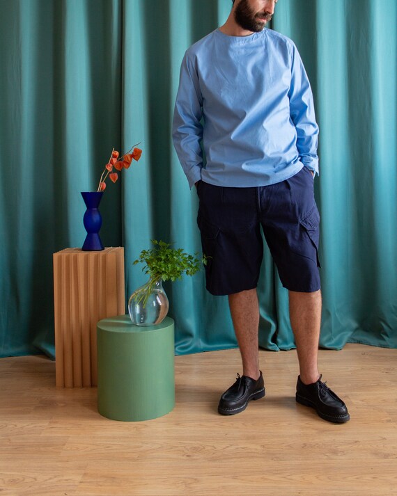 Vintage Navy Blue Cargo Shorts - Etsy 