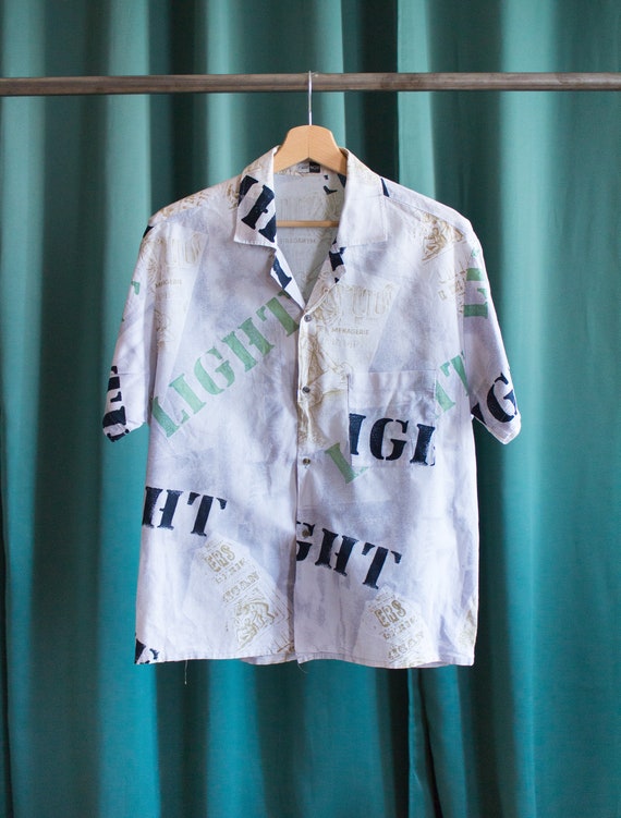 Vintage shirt with pyjama collar / Vintage short-s