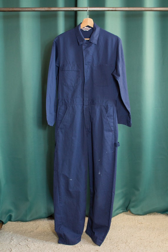 Vintage work blue coveralls / Blue chore jumpsuit