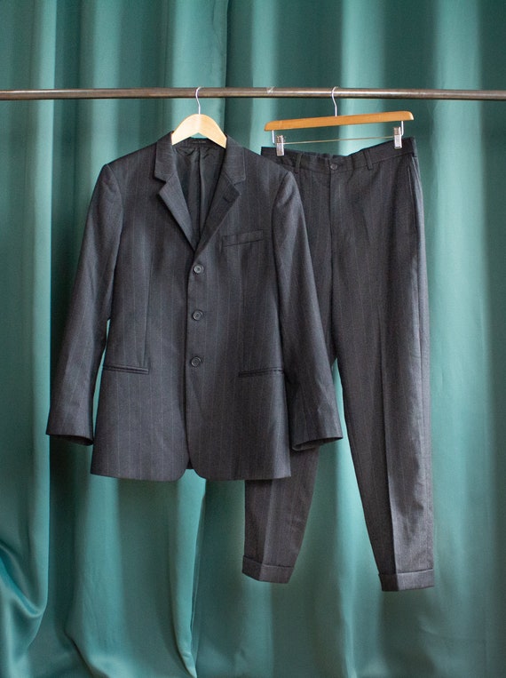 Striped Emporio Armani suit / Vintage striped trou