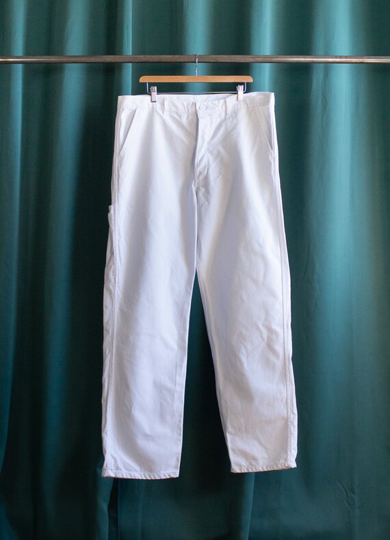 White work pants / Vintage workwear / White chino