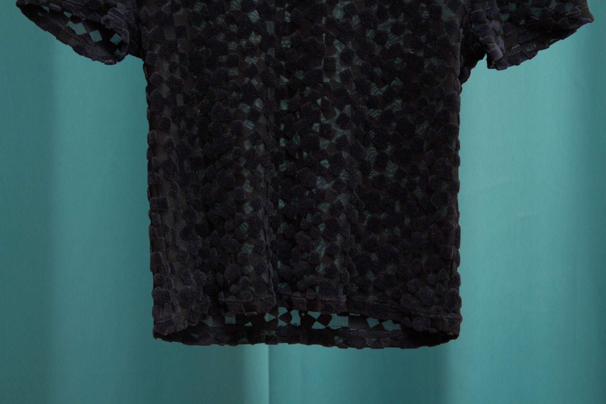 Vintage black transparent crop top | Etsy