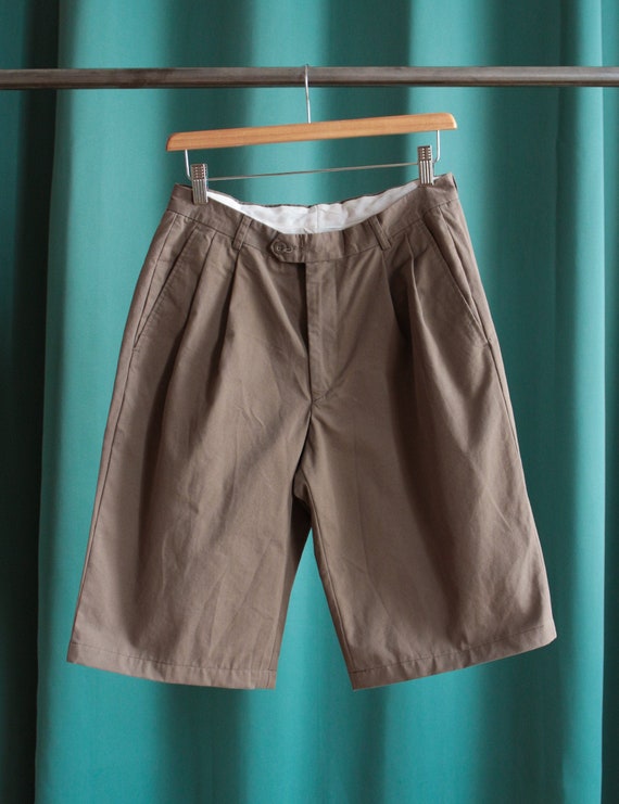 Vintage pleated shorts / Brown pleated bermuda
