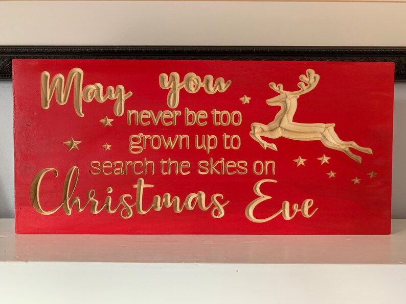 Christmas Eve Christmas Wood Sign Rustic Christmas Decor | Etsy