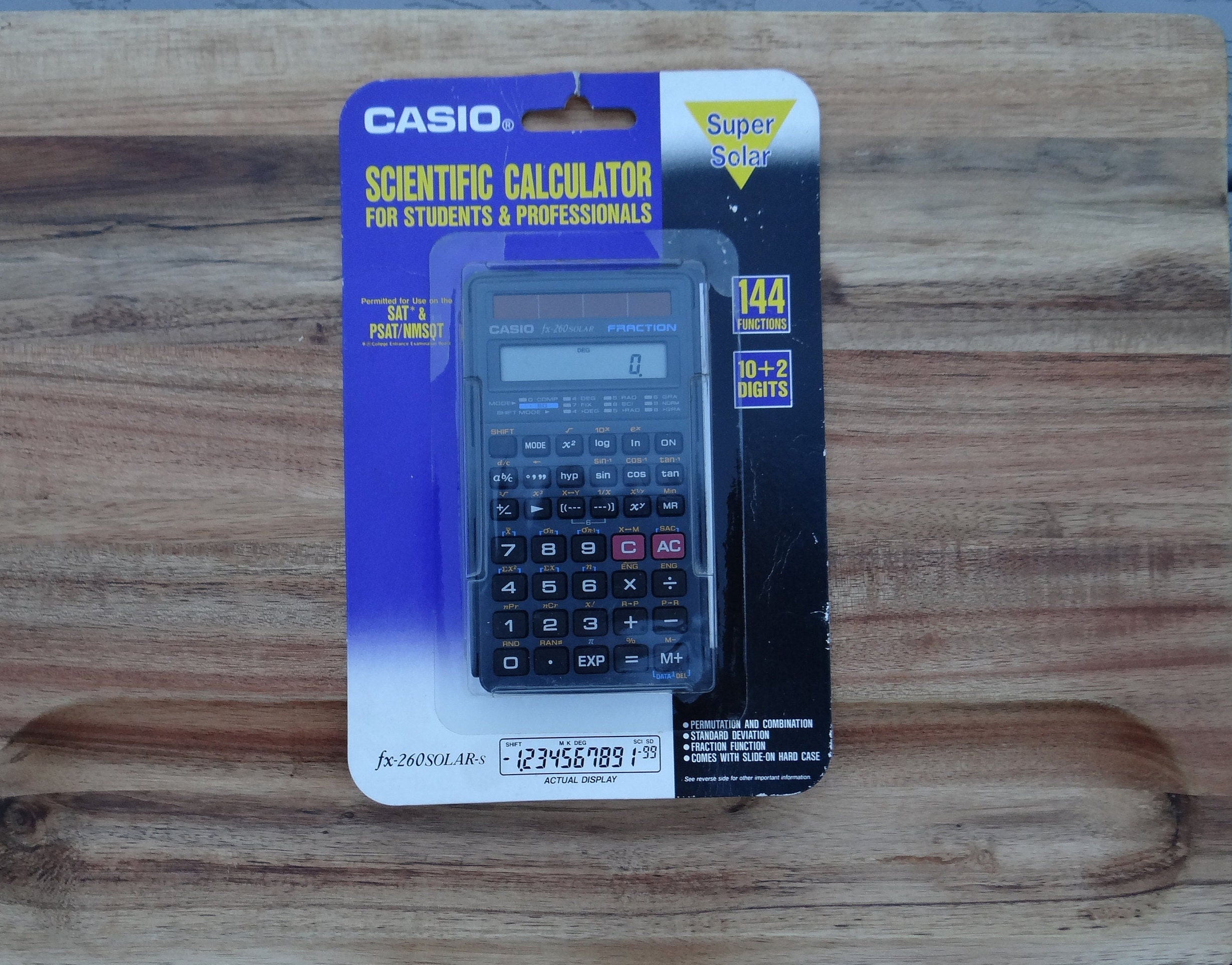Casio fx 260 solar calculator top