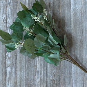 Seeded eucalyptus spray, eucalyptus floral filler pick, faux eucalyptus spray, artificial eucalyptus spray, eucalyptus farmhouse floral pick