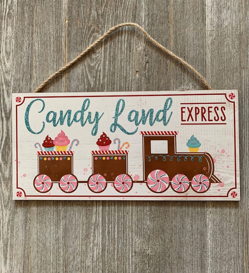 Candy Land Express Sign Candy Land Sign Christmas Candy Etsy