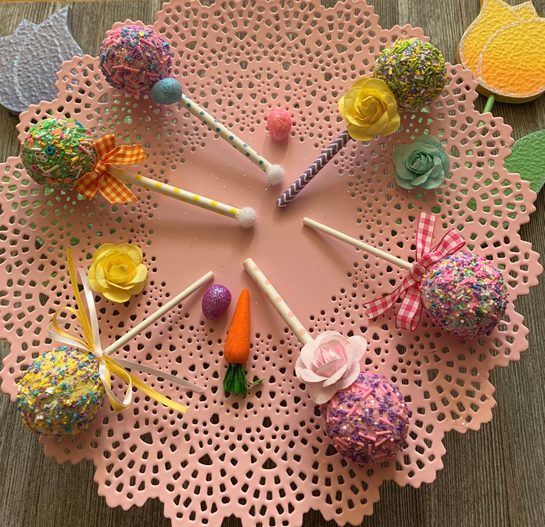 Faux Cake Pops,fake Easter Cake Pops,fake Sweet Pops,realistic Easter