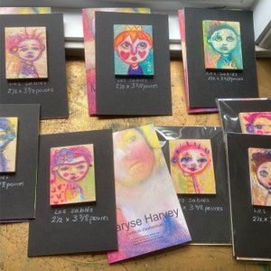 Original work Arts-V / miniature painting on wood / small format painting