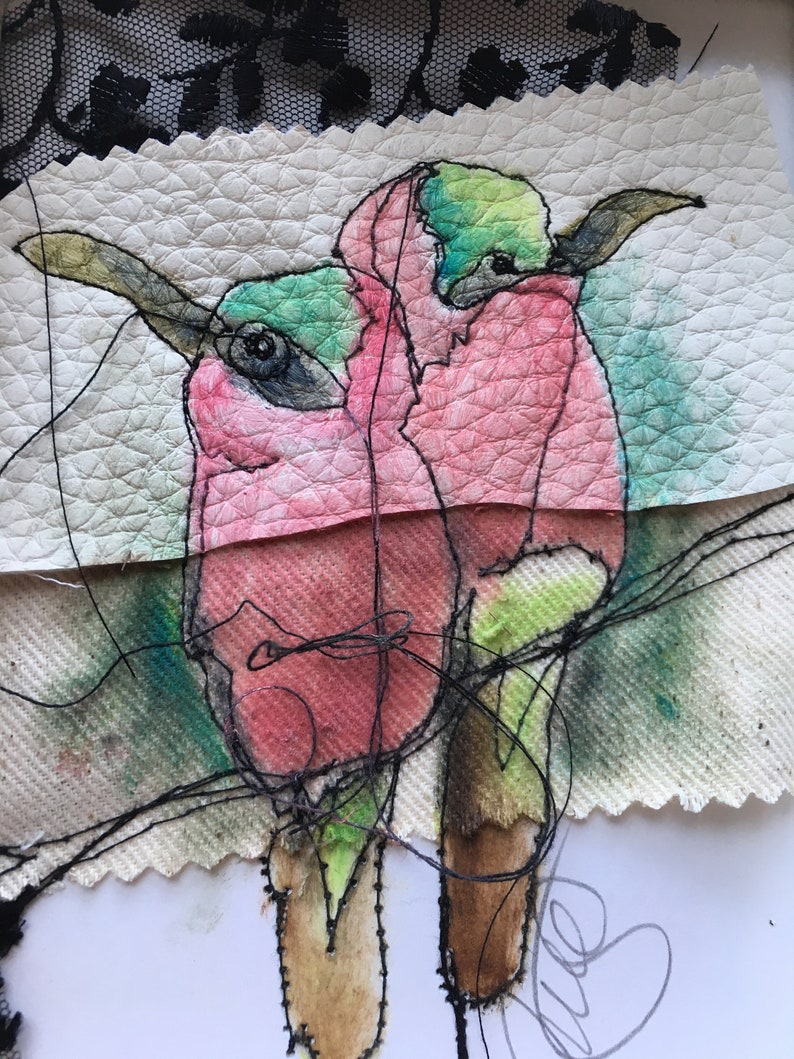 Carte vierge / carte sans texte avec enveloppe / carte de fête / carte de vœux / carte d'anniversaire / 5X7 avec enveloppe oiseaux rose