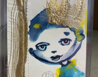 Arts-V の魅惑的なミニチュア傑作 - オリジナル 7x10 cm アートワーク