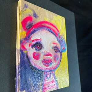 Original work of Arts-V / miniature art on wood / painting on wood panel / handmade work / contemporary painting image 10