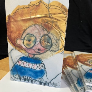 Arts-V blank card / card without text / original card / greeting card / 5X7 card / piano illustration card