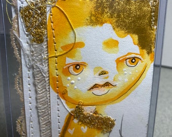 Arts-V の魅惑的なミニチュア傑作 - オリジナル 7x10 cm アートワーク
