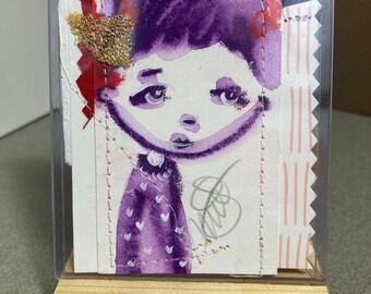 Arts-V の魅惑的なミニチュア傑作 - オリジナル 7x10 cm アートワーク