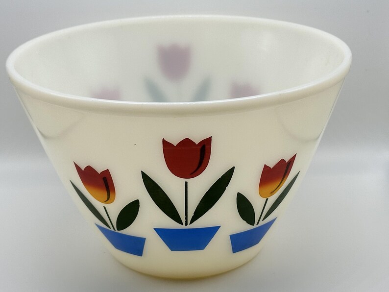 Vintage Fire King Tulip Bowl Etsy
