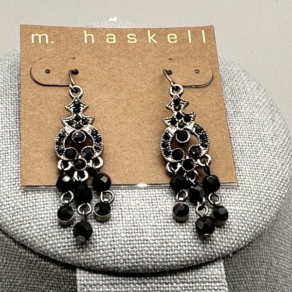 M. Haskell NOC Silver Tone Chandelier Earrings