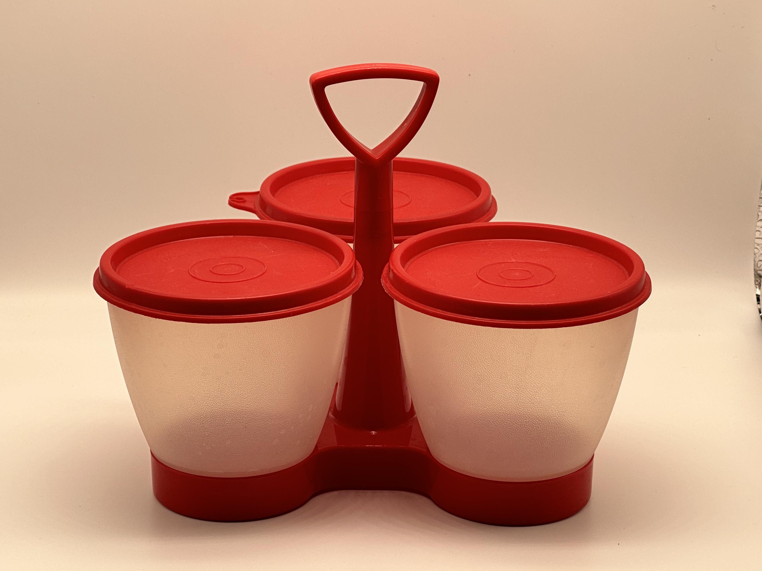 Vintage Tupperware Canister Set Red Tulip Rare for Sale in Chatham